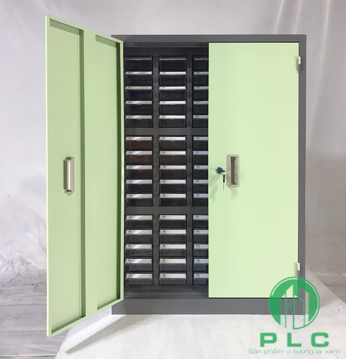 Tủ đựng linh kiện điện tử 75 ngăn có cánh cửa - PLC Việt Nam
